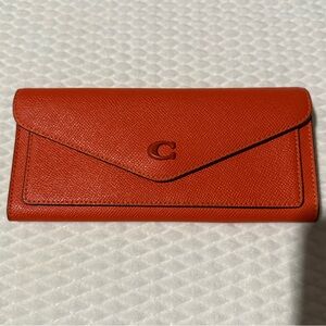 Coach Wyn Crossgrain Leather Wallet in Sun Orange (T1)